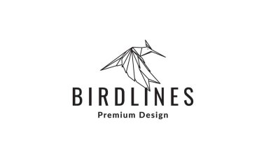 Geometrik çizgiler modern sinekkuşu logo sembolü vektör grafik tasarımı illüstrasyonu