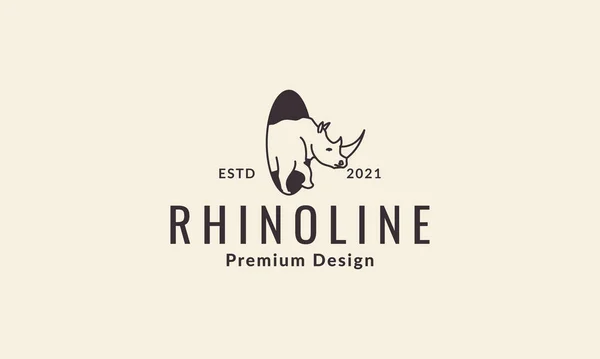 Líneas Rinoceronte Con Símbolo Círculo Icono Vector Gráfico Diseño Ilustración — Vector de stock