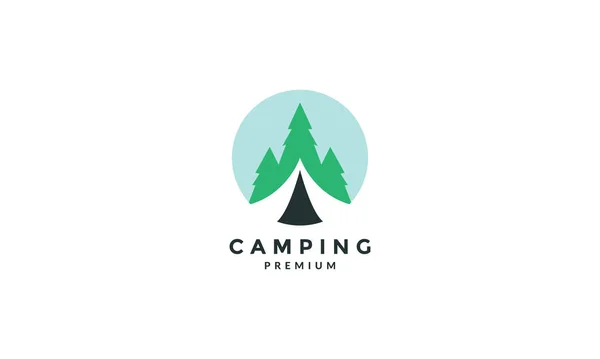 Campamento Con Pinos Símbolo Símbolo Icono Vector Diseño Gráfico Ilustración — Vector de stock