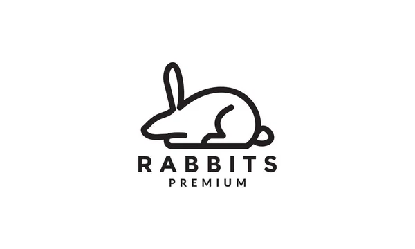 Лінії Мистецтва Милий Кролик Домашні Тварини Логотип Значок Векторний Графічний — стоковий вектор