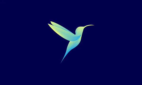 Abstrait Coloré Bleu Colibri Mouche Logo Symbole Icône Vectoriel Graphique — Image vectorielle