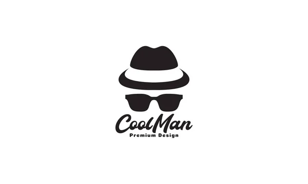 Chapéu Homem Com Óculos Sol Logotipo Símbolo Ícone Vetor Gráfico —  Vetores de Stock