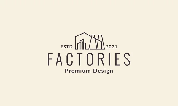 Иллюстрация Векторной Графики Логотипом Завода Промышленного Здания — стоковый вектор