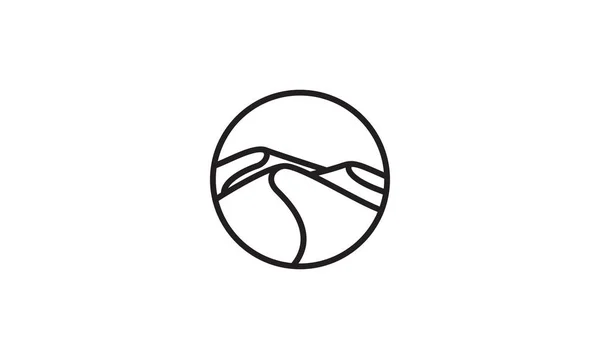 Formes Modernes Lignes Désert Sur Cercle Logo Icône Vectoriel Illustration — Image vectorielle