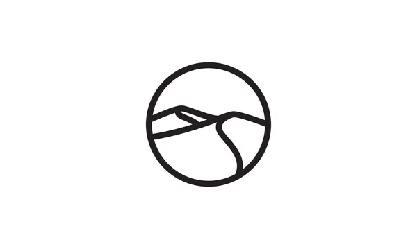 Linhas Forma Moderna Deserto Círculo Logotipo Ícone Vetor Gráfico Ilustração — Vetor de Stock