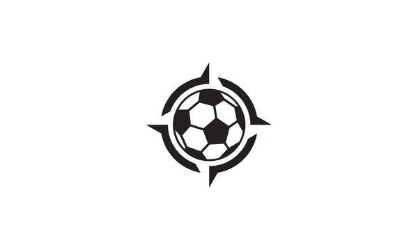 Ball Fußball Mit Kompass Logo Vektor Symbol Symbol Design Grafik — Stockvektor