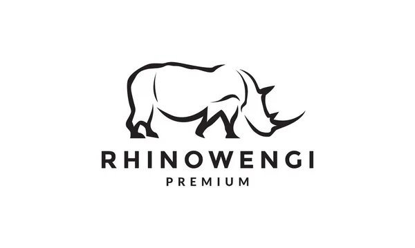 Forme Moderne Rhinocéros Animal Sauvage Logo Vecteur Symbole Icône Conception — Image vectorielle