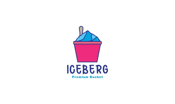 Eisberg Mit Eis Logo Vektor Symbol Symbol Design Grafik Illustration — Stockvektor