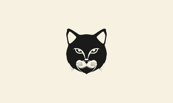 Cabeza Gato Negro Bosque Logotipo Vector Icono Símbolo Ilustración Diseño — Archivo Imágenes Vectoriales