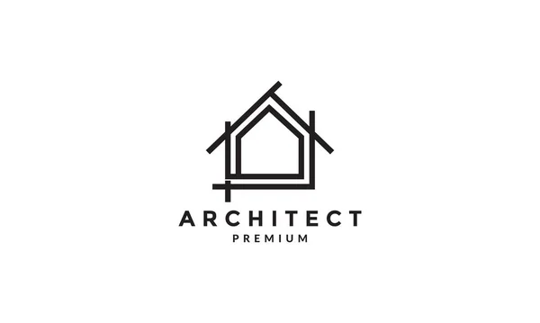 Linie Home Teil Architektur Logo Vektor Symbol Symbol Design Grafik — Stockvektor