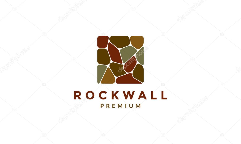 stone rock wall colorful logo vector symbol icon design graphic illustration