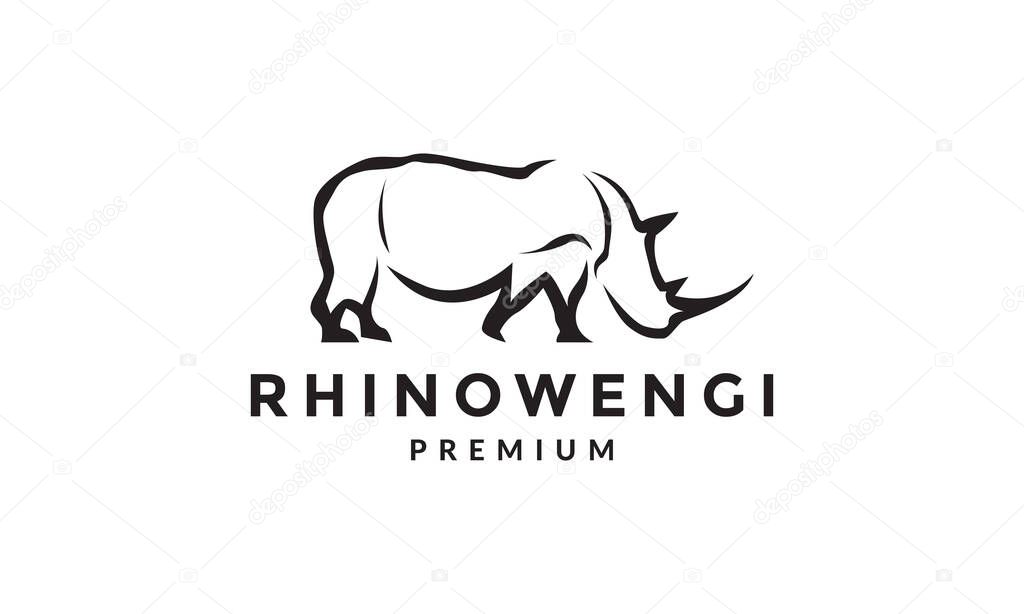 Modern shape rhino animal wild logo vector symbol icon design graphic illustration