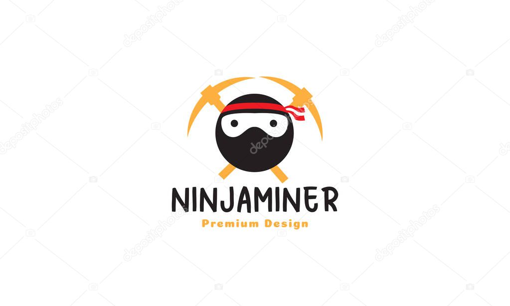 miner ninja logo vector symbol icon design graphic illustration