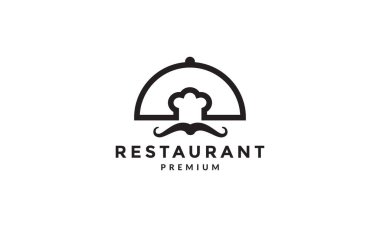 Şef şapkası taşınabilir gıda kapağı logo sembolü vektör ikonu grafik tasarımı