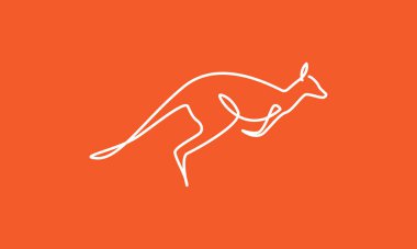 aralıksız çizgiler kanguru sıçrama logosu vektör ikonu grafik tasarımı