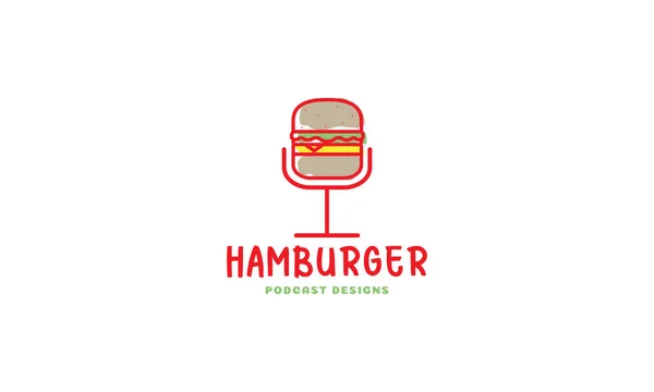 Abstraktní Burger Řádek Diskuse Logo Symbol Vektor Ikona Ilustrace Grafický — Stockový vektor