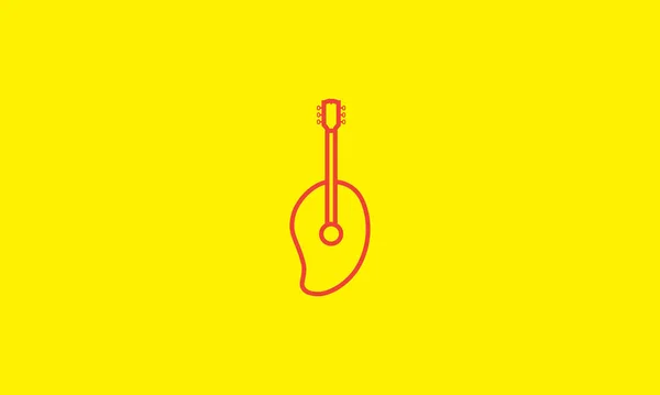 Манго Музыкальным Логотипом Символа Векторной Иконки Графический Дизайн — стоковый вектор
