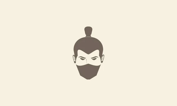 Asiatique Homme Tête Avec Masque Logo Symbole Vectoriel Icône Illustration — Image vectorielle