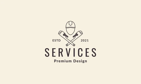 Herramientas Fontanero Servicios Hipster Logotipo Símbolo Vector Icono Ilustración Diseño — Vector de stock