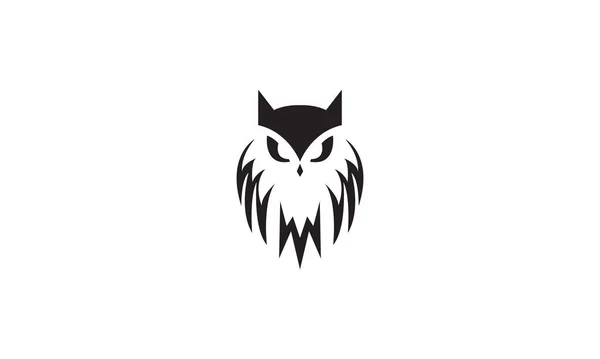 Noir Tête Hibou Oiseau Logo Symbole Vectoriel Icône Illustration Conception — Image vectorielle