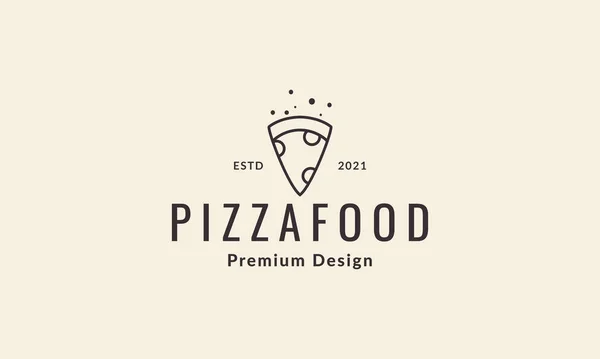 Řádky Hipster Střih Pizza Logo Symbol Vektor Ikona Ilustrace Grafický — Stockový vektor