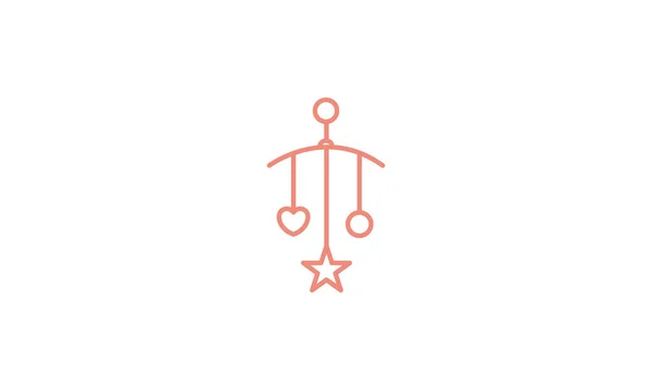 Acessórios Linhas Amor Estrelas Bebê Logotipo Símbolo Vetor Ícone Ilustração — Vetor de Stock