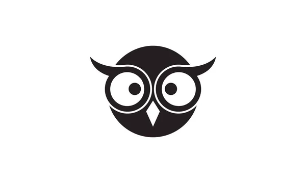 Филин Милый Черный Логотип Головы Символа Векторной Иконки Графический Дизайн — стоковый вектор