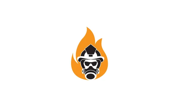 Abstraktes Feuer Mit Feuerwehrmann Logo Symbol Vektor Symbol Illustration Grafik — Stockvektor