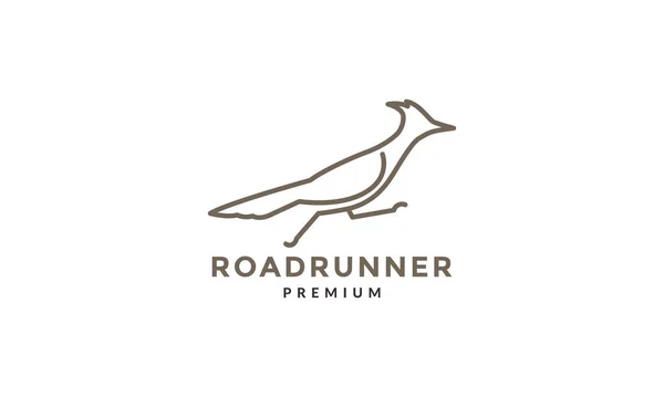 Lines Bird Road Runner Logo Symbol Vector Icon Illustration Graphic — Stock Vector