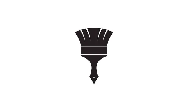 創造的なペンのロゴのシンボルのベクトルのアイコンのイラストのグラフィックデザインとブラシペイント — ストックベクタ