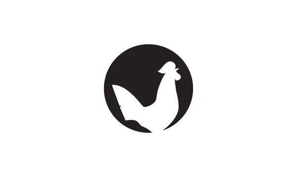 Espace Négatif Coq Logo Symbole Vectoriel Icône Illustration Graphique — Image vectorielle