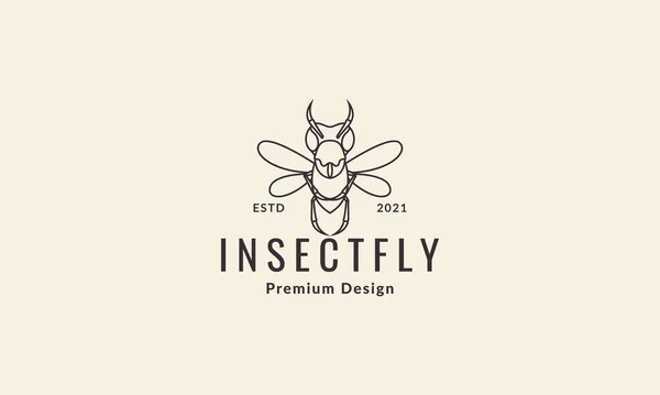 Lines Hipster Fly Insect Logo Symbol Vector Icon Illustration Graphic — Stock Vector