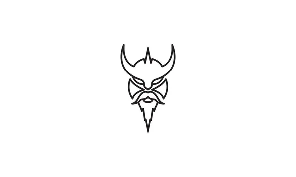 Linia Głowa Viking Logo Wektor Symbol Ikona Projekt Grafika Ilustracja — Wektor stockowy