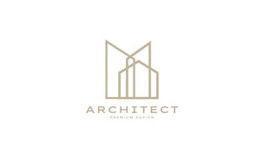 Modern minimalist şehir logosu simgesi oluşturan çizgiler vektör grafik tasarımı illüstrasyonu