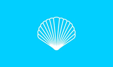Basit çizgiler deniz kabuğu logo simgesi vektör grafik tasarım çizimi