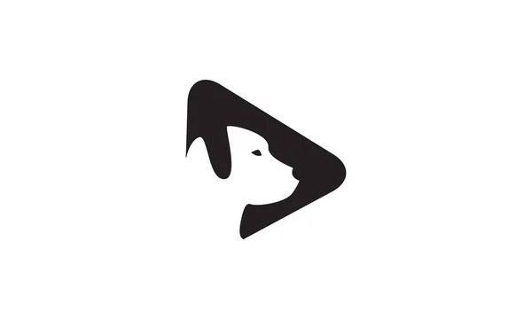 Play Taste Mit Hund Kopf Logo Vektor Symbol Symbol Design — Stockvektor