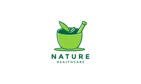 Naturaleza Medicina Verde Logotipo Hierbas Símbolo Vectorial Icono Diseño Gráfico — Vector de stock