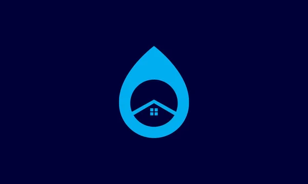 Casa Com Gota Água Logotipo Design Vetor Símbolo Ilustração Gráfico —  Vetores de Stock