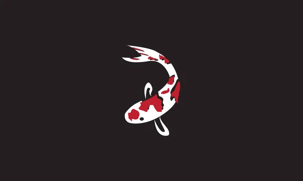 Abstrakt Röd Koi Kohaku Fisk Logotyp Symbol Vektor Ikon Design — Stock vektor
