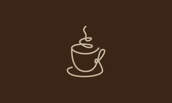 Linien Kunst Oder Einzelne Linien Kaffeetasse Logo Symbol Vektor Symbol — Stockvektor