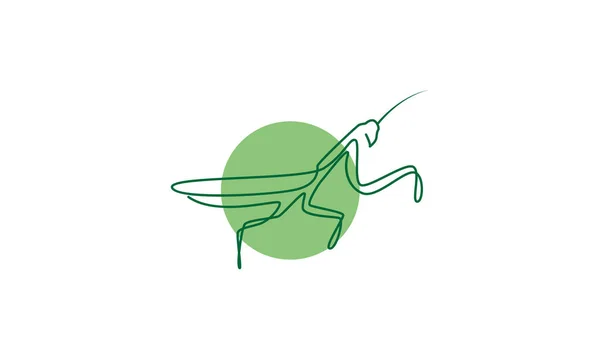 Líneas Verdes Mantis Colorido Logotipo Símbolo Vector Icono Ilustración Diseño — Archivo Imágenes Vectoriales