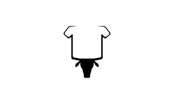 Cabeza Vaca Búfalo Con Símbolo Logotipo Tela Icono Diseño Gráfico — Vector de stock