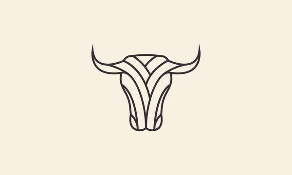 Lignes Art Moderne Tête Vache Logo Symbole Icône Vectoriel Conception — Image vectorielle