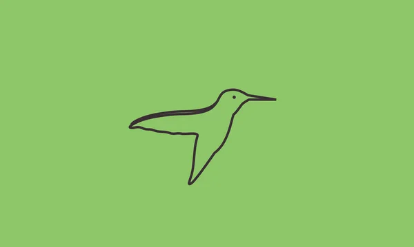 Einfache Linien Kolibri Fliegen Logo Symbol Vektor Symbol Illustration Grafik — Stockvektor