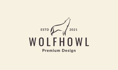 Modern şekilli kurt uluması logo sembolü vektör resimli grafik tasarımı