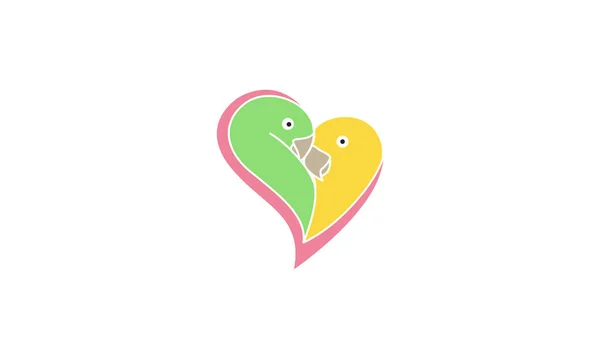 Love Shape Lovebirds Logo Symbol Vector Icon Illustration Graphic Design — Stock Vector