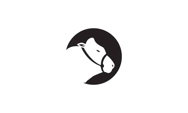 Ujemne Miejsce Głowy Krowa Logo Symbol Wektor Ikona Ilustracja Projekt — Wektor stockowy