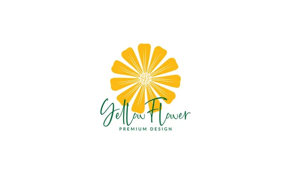 Color Amarillo Flor Margarita Logotipo Símbolo Vector Icono Ilustración Diseño — Vector de stock