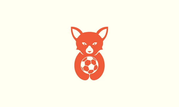 Espace Négatif Animal Renard Avec Boule Logo Icône Vectoriel Illustration — Image vectorielle