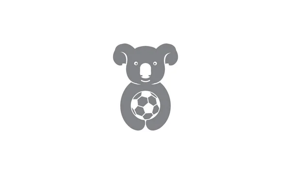 Animal Mignon Koala Avec Logo Boule Icône Vectorielle Illustration Graphique — Image vectorielle